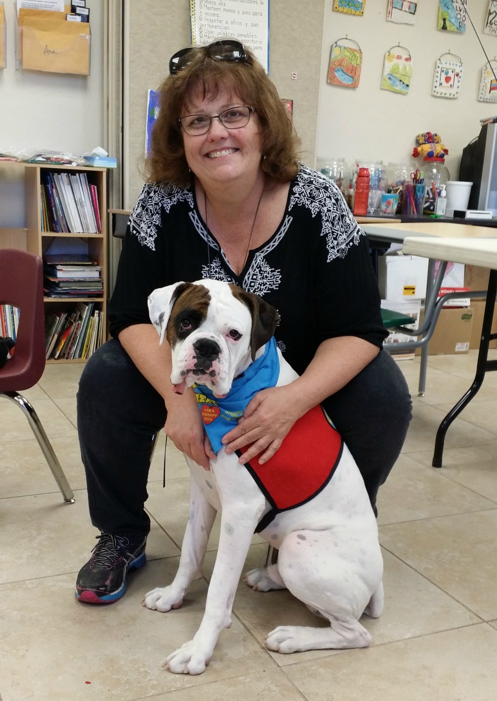 sharon and rocco Therapy Dog