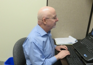 Kevin O’Donnell volunteering at Catholic Charities