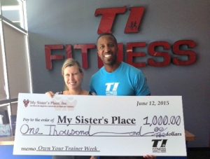 Sheryl Christianson, program manager of My Sisters&#039; Place and Terrance Johnson, co-owner of TI Fitness