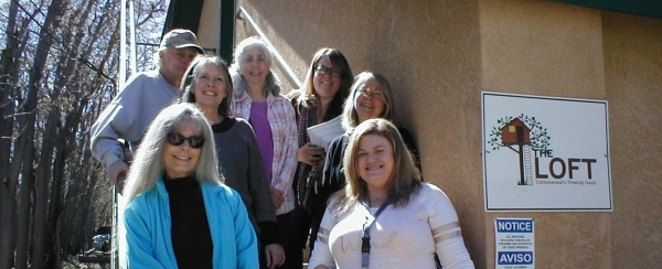 Volunteers outside the Loft.